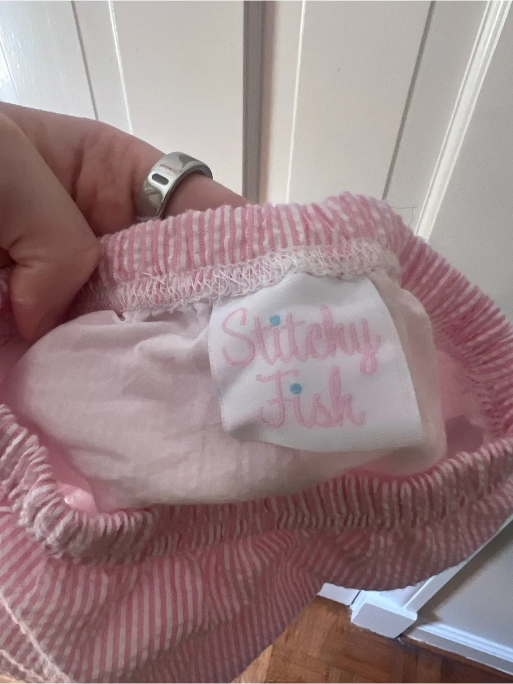 Light Pink Baby Girl Appliqué Pinafore Dress